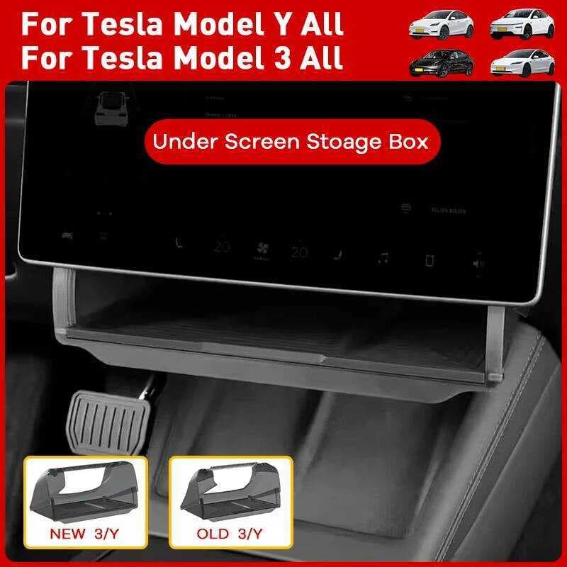 Para Tesla Y Juniper Modelo 3 Highland 2025 2026 Sob Caixa De Armazenamento Escondida Atrás Da Tela Console Central Orga