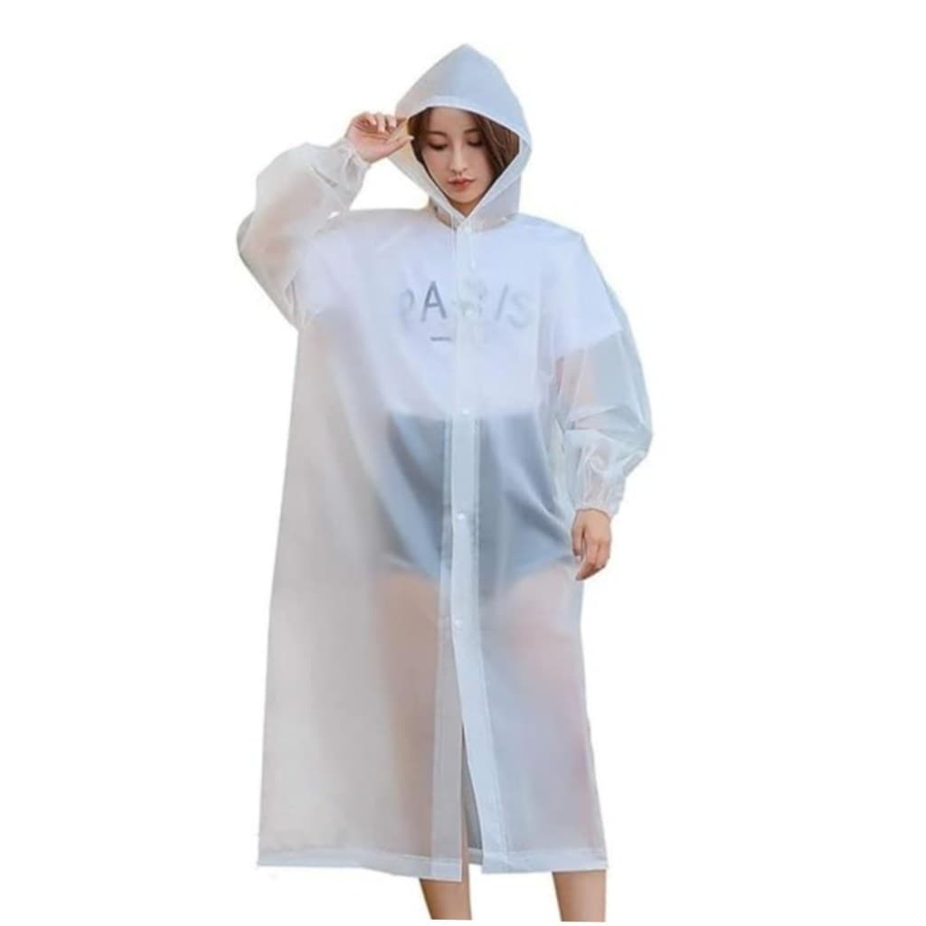 Capa de Chuva BRANCA Impermeável, Reutilizável Com Capuz