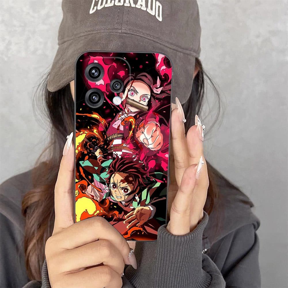 Demons Slayers Kimetsu Tanjiro Capa De Telefone Para OPPO RENO 15 15F 14 14F 13 13F 12 11 11F 10 8T 8 7 6 5 4 4F LITE Pr