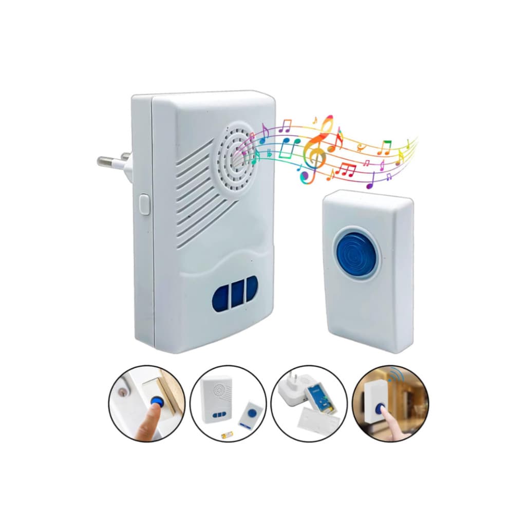 Campainha Digital Sem Fio Com Pilha Alcance 10 Metros