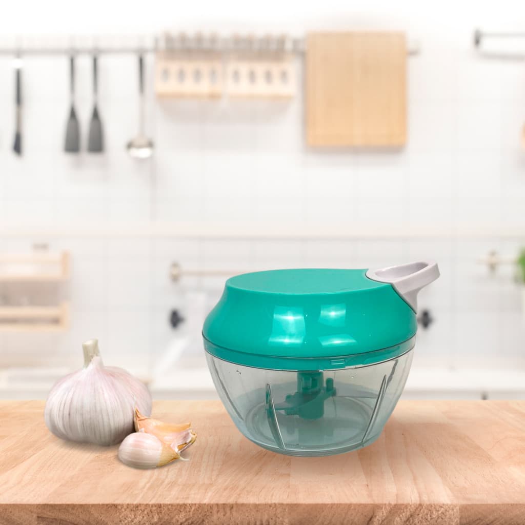 Mini Processador Manual Alimentos Triturador 3 Laminas Corta