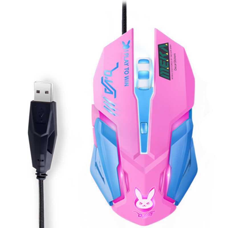 Ratos Mecânicos Para Jogos Coloridos Luminosos Silenciosos USB E-sports Mouse Com Fio Desktop Laptop Notebook PC
