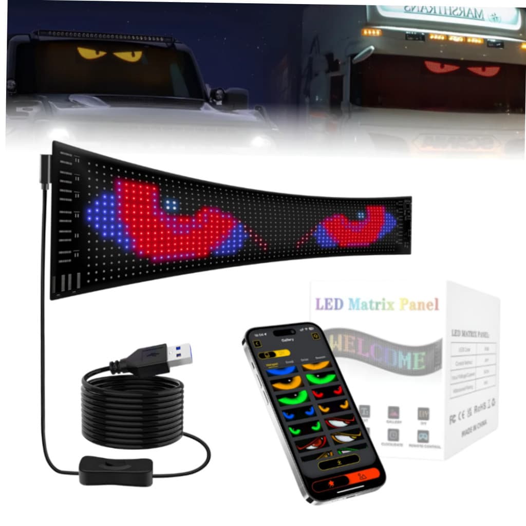 Painel Letreiro Matriz De Led Flexível Imagens Textos 64*16 Leds