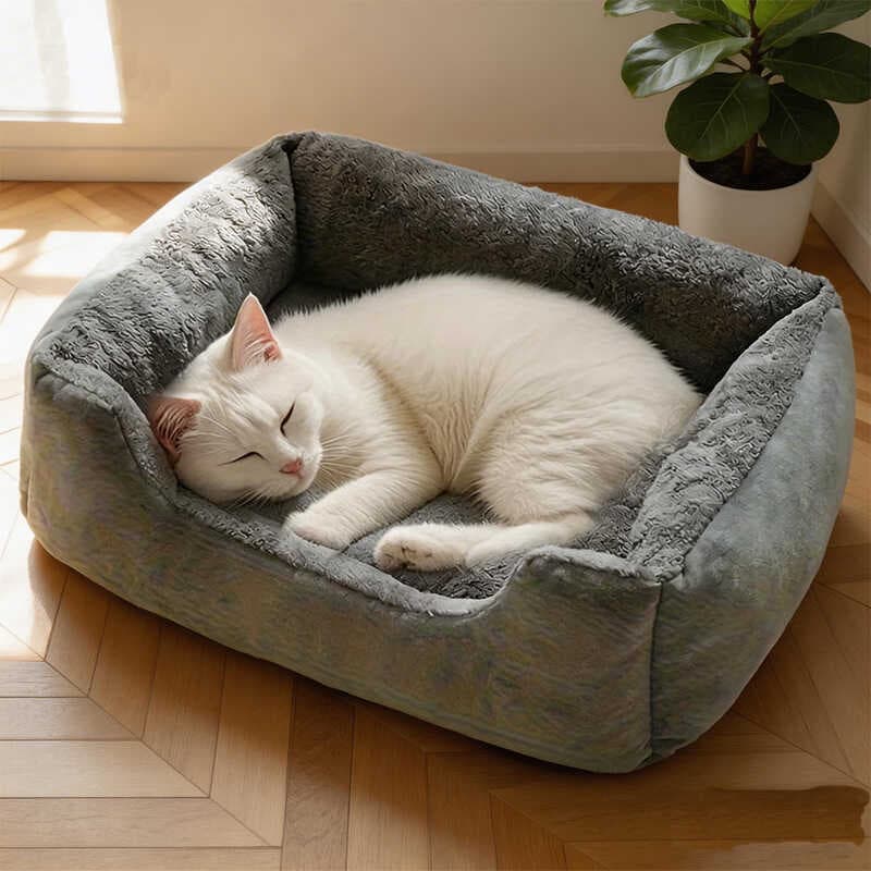 Canil Cama para Gato Inverno Quente Pequeno Médio Quadrada para Cachorro Sofá Cama Cama para Cachorro Quatro Estaçõ