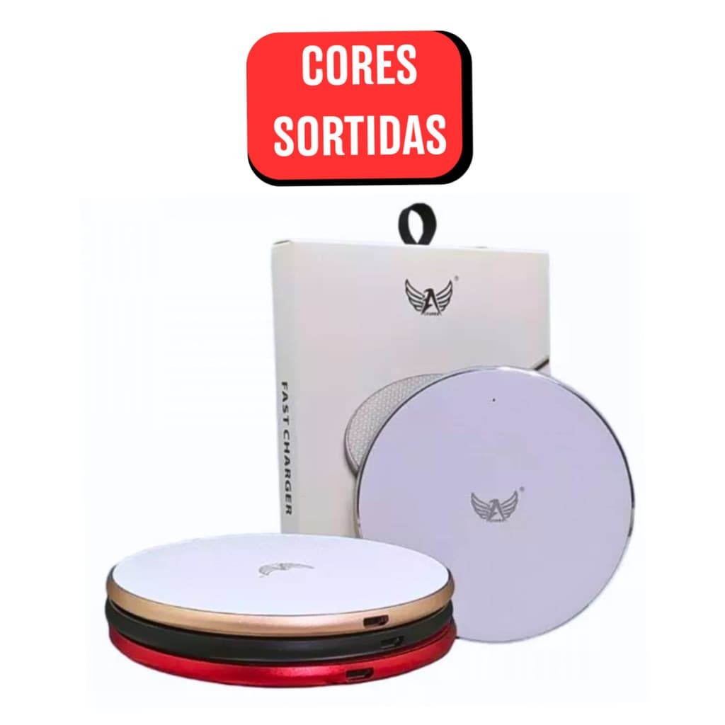 Carregador Sem Fio Indução 15W LED Fast Charge Qi Smartphone Altomex (Cores Sortidas)