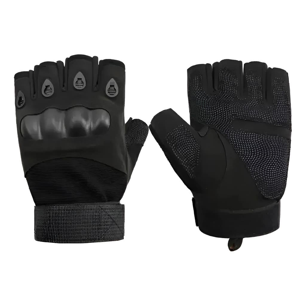 Par De Luvas Moto Ciclismo Com Protecao Articulada Preta Xl