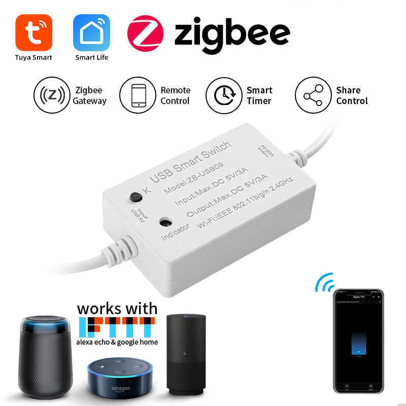 Tuya app Controle Graffiti zigbee 3.0 usb 5v Interruptor Inteligente Interruptor Remoto alexa Controle de Voz