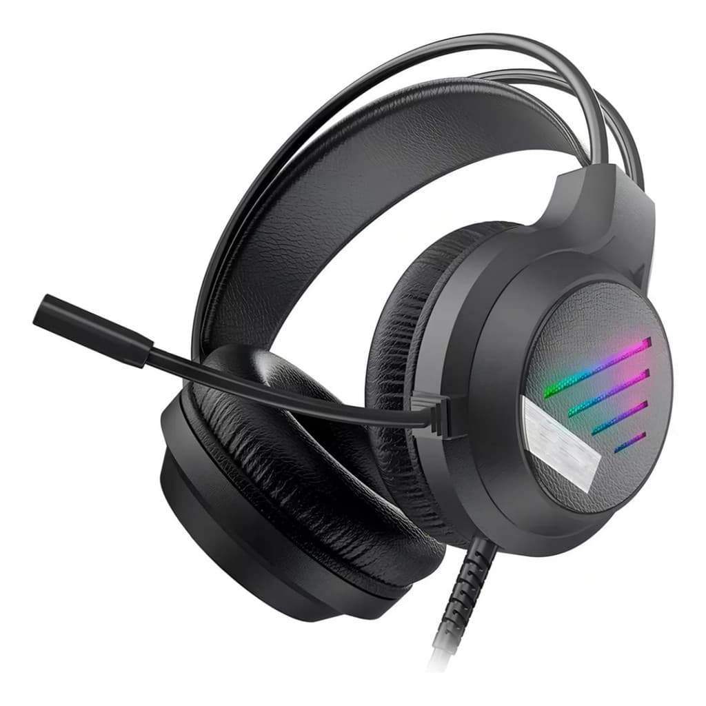 PRETO - FONE HEADSET GAMER RGB Rainbow