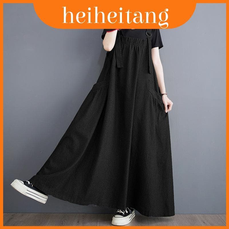Vestido Jeans Tamanho Plus Avental Com Estilo Sem Mangas E Tecido De Algodão Para Parece Diariamente Casual