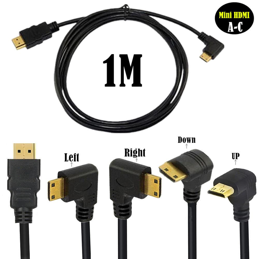 Cabo de vídeo hdmi para mini hdmi mini cabo hdmi padrão adaptador hdmi cabo HD cabo cotovelo de 90 graus cabo de convers