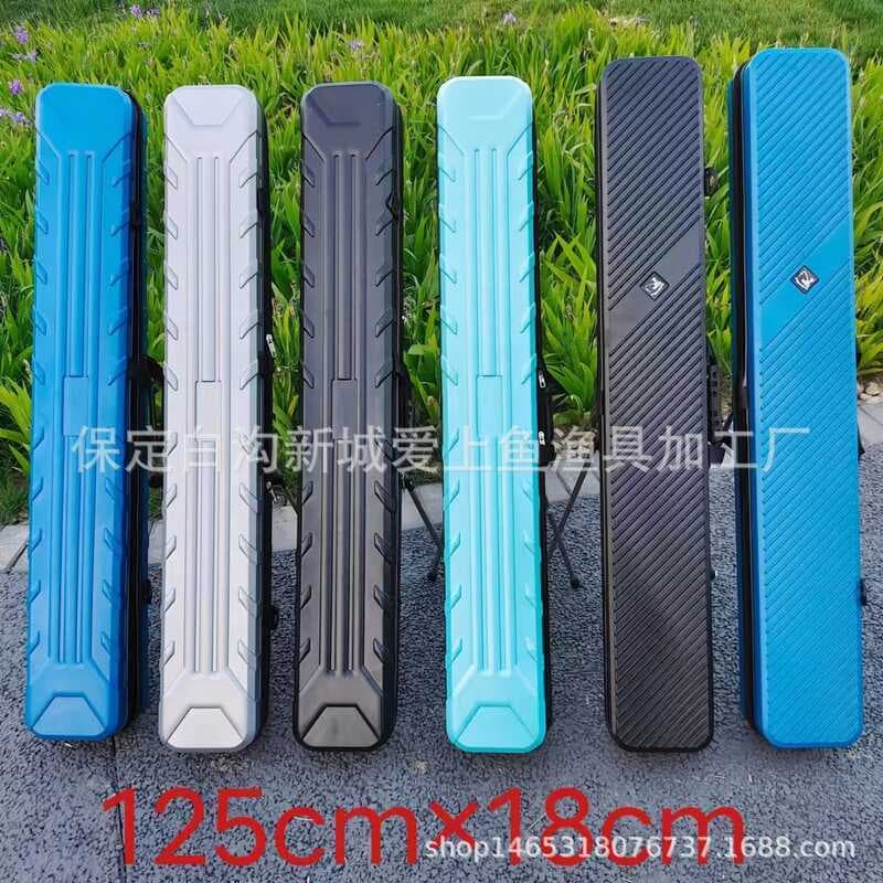 Bolsa para vara de pesca, 1.25m, casca dura, bolsa para vara de pesca, grande capacidade, abs, à prova d'água, equipamen