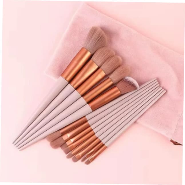 Pincéis de Maquiagem com Estojo de Veludo (Cores Sortidas) - Conjunto com 13 pinceis
