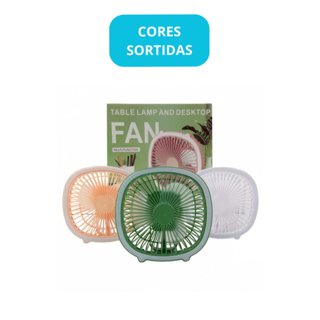 Mini Ventilador Led Recarregável - (Cores Sortidas)