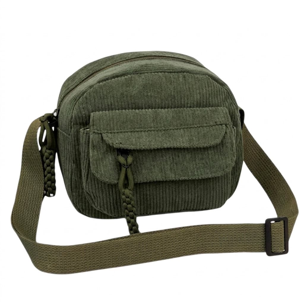 Bolsa Transversal Veludo Tiracolo Cotelê Pequena Estilo Cor: