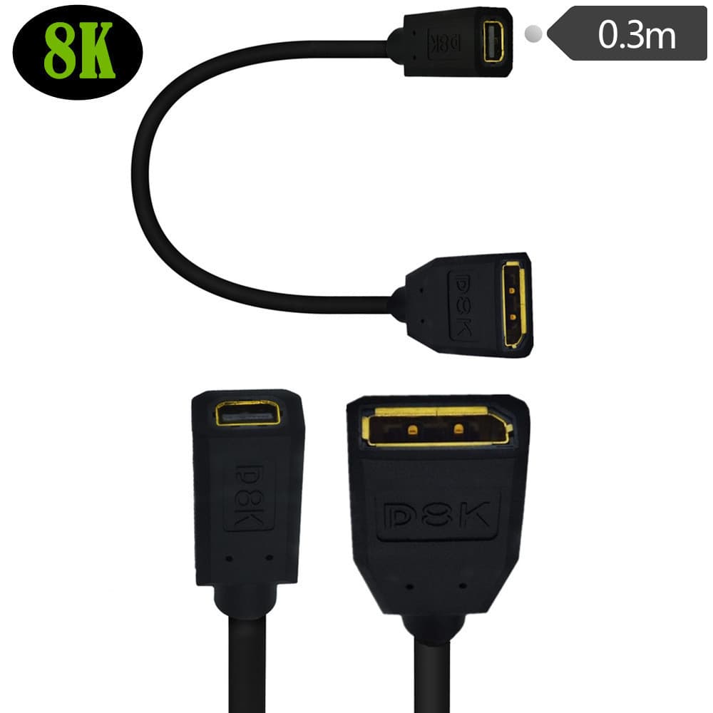 8K Mini DisplayPort Fêmea para DP Fêmea Cabo de Extensão DP Mini DP MINIDP para Cabo DP