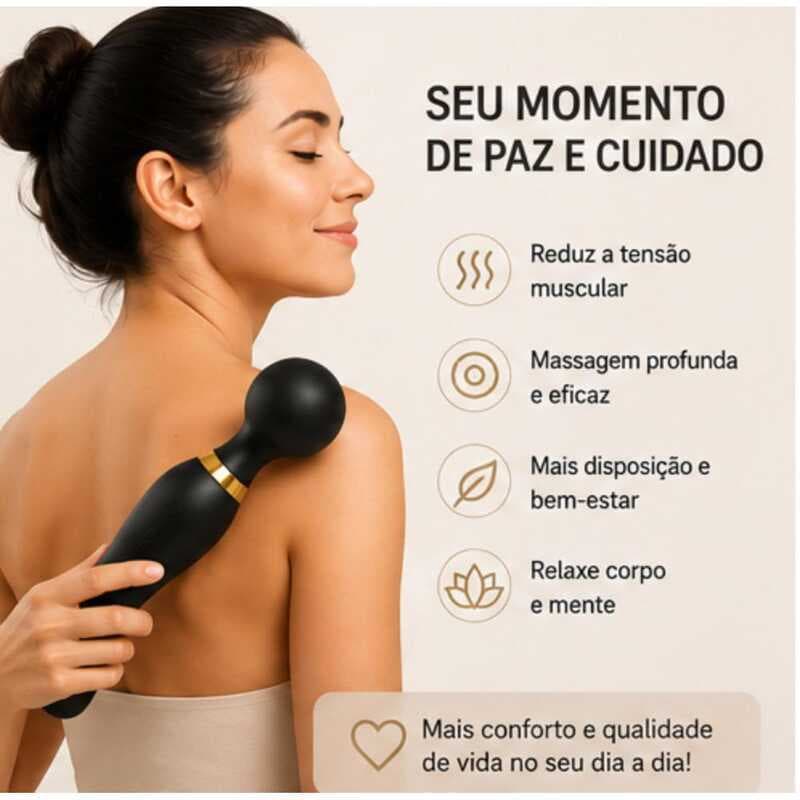 Massageador Muscular Elétrico Premium Recarregável Sem Fio Relaxamento Corporal Portátil Massagem Vibratória Bem Estar