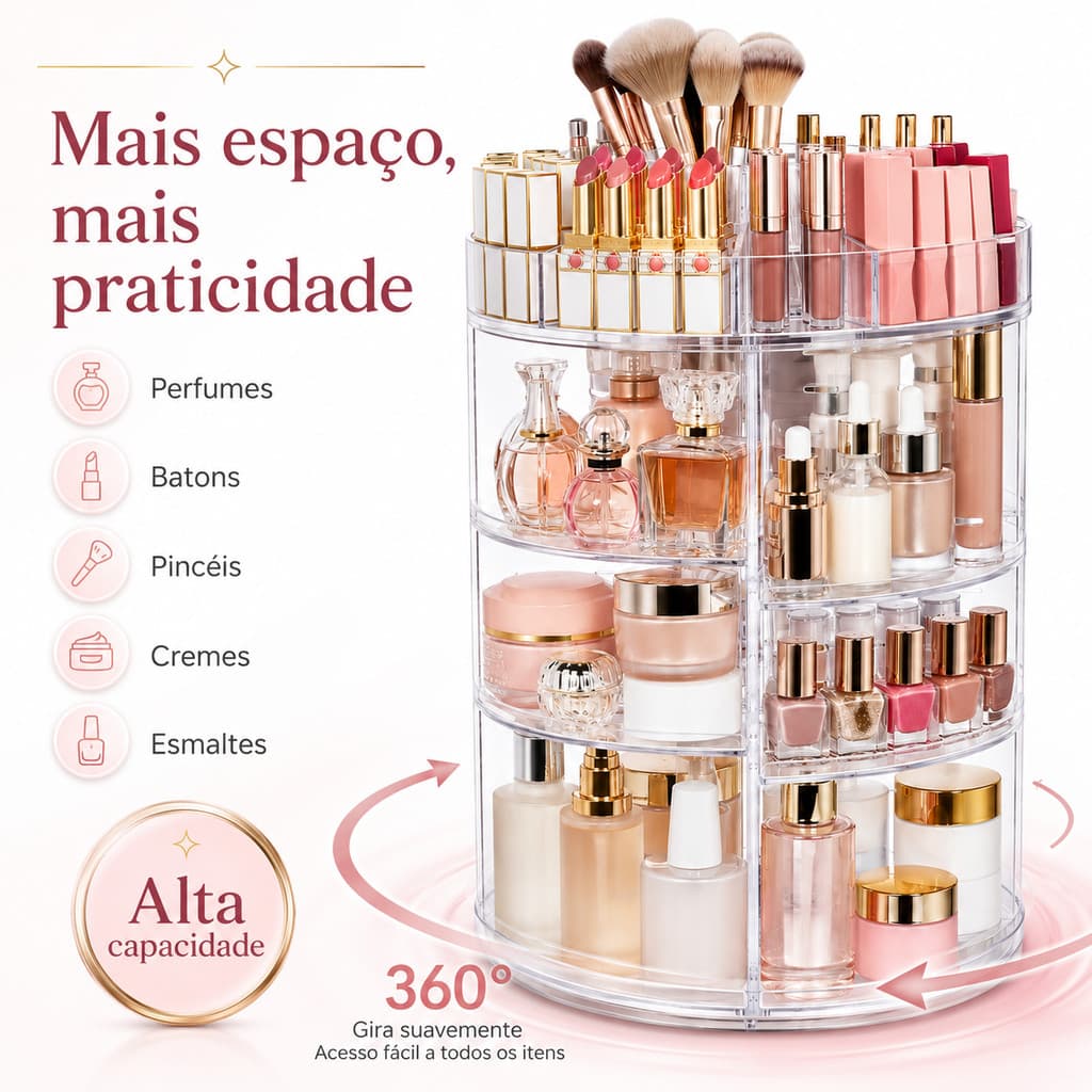 Organizador Giratório 360° Acrílico