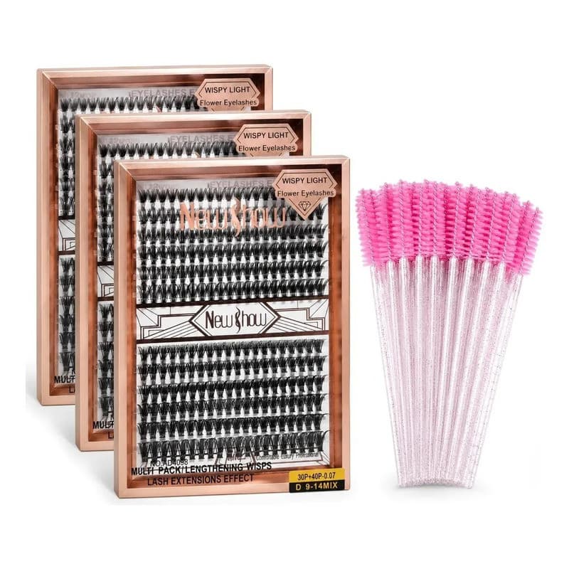 Kit 3 Cílios Tufinho 30p+40p D 9-14 50 Escovinhas