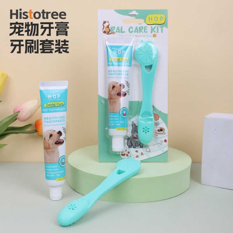 Conjunto de escova de dentes para animais de estimação, gato, cachorro, limpeza Oral, berços, escova de dentes para cães