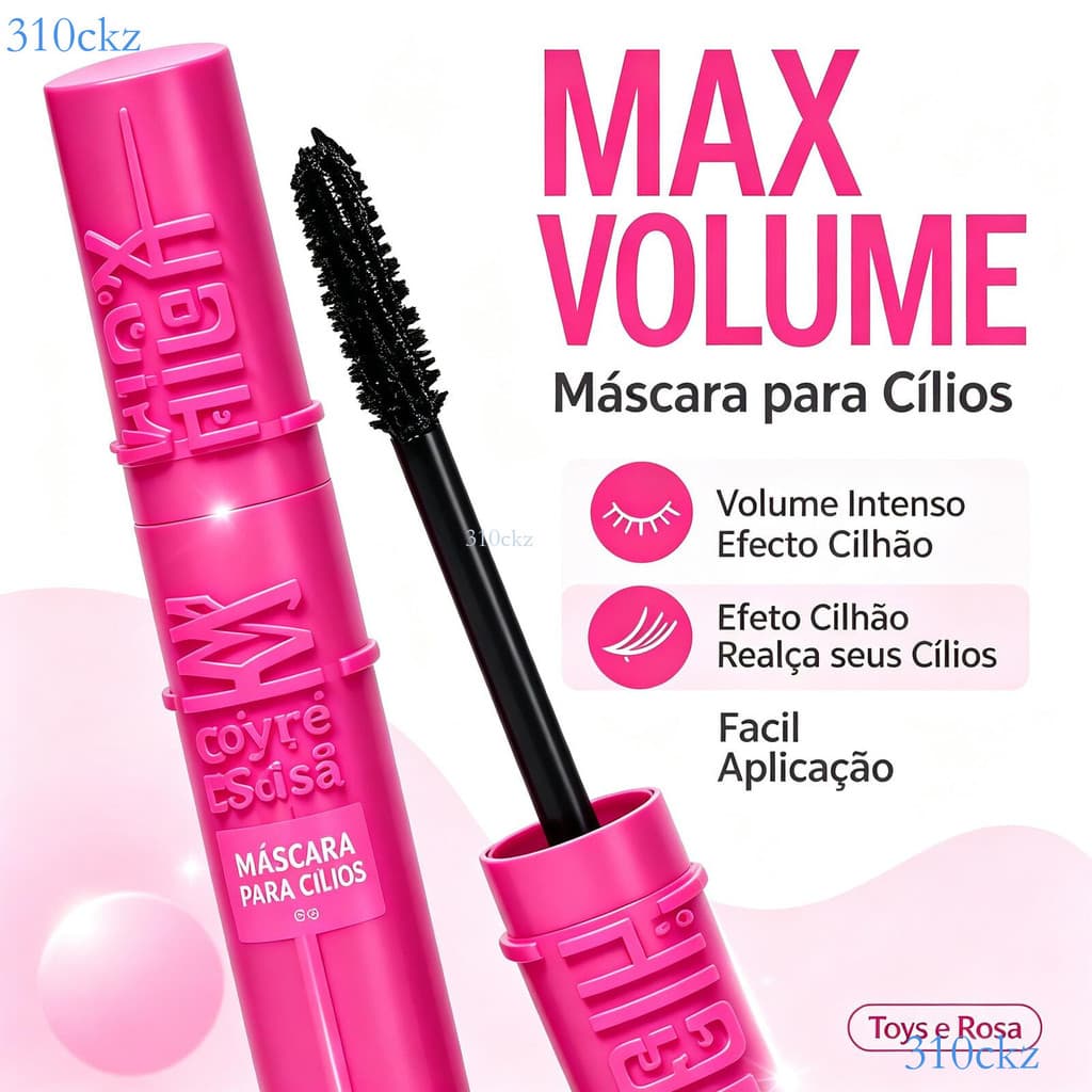 Máscara de Cílios Mahav Preta 4g, Max Volume, Efeito Cilhão e Curva Definida ✨310ckz