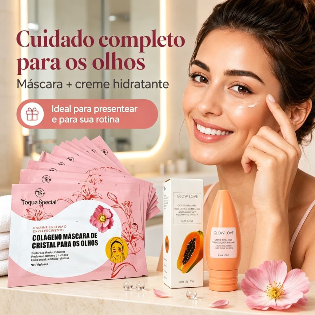 Kit Eye Patch Toque Special + Creme Glow Love – Para a Região dos Olhos com Hidratação e Leveza