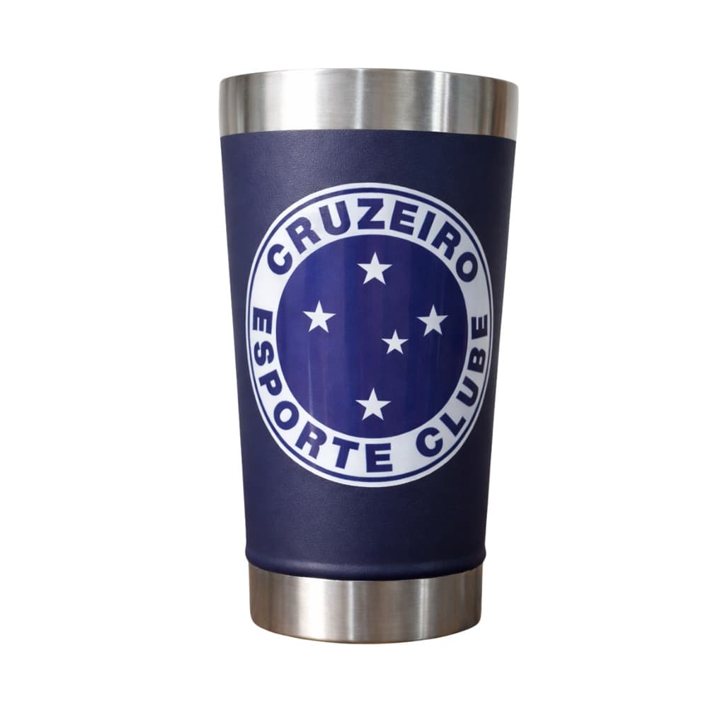 Copo Térmico Cruzeiro Inox Azul 473ml Tampa