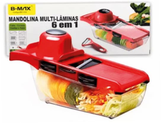 Ralador, Cortador e Fatiador Legumes - Mandoline Multifuncional 6 Em 1- Para Queijo Fruta Alimento