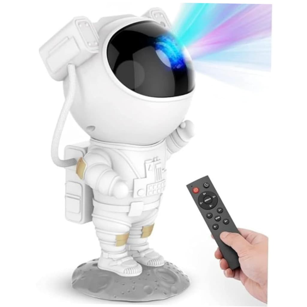Mini Projetor Astronauta Luz Estelar com Controle Remoto
