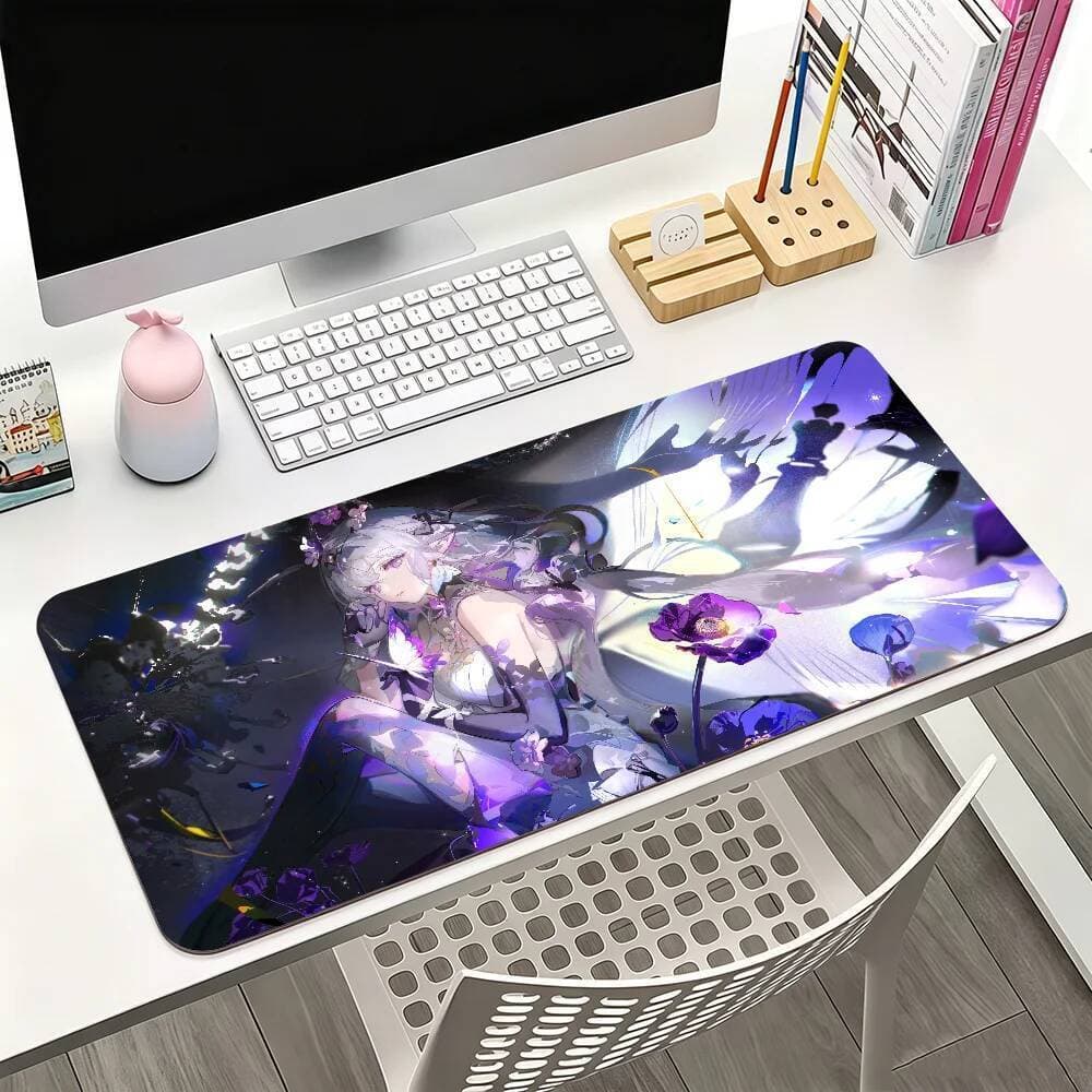 Jogo Honkai Star Rai Rodízioice Mouse Pad Grande Antiderrapante À Prova Dwaterproof Água Tapete Costurado Borda Teclado