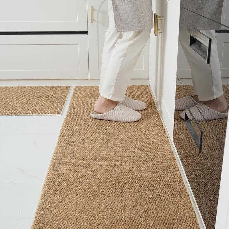 Imitação de Sisal tapetes de cozinha antiderrapantes à prova de óleo tapetes absorventes podem ser lavados sem lavagem p