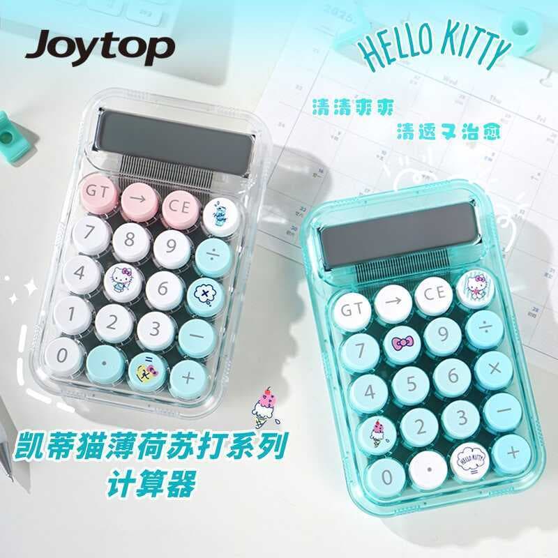 Joytop Joytop Sanrio Hello Kitty Calculadora Mint Calculadora Escritório Calculadora de alta aparência Estudante