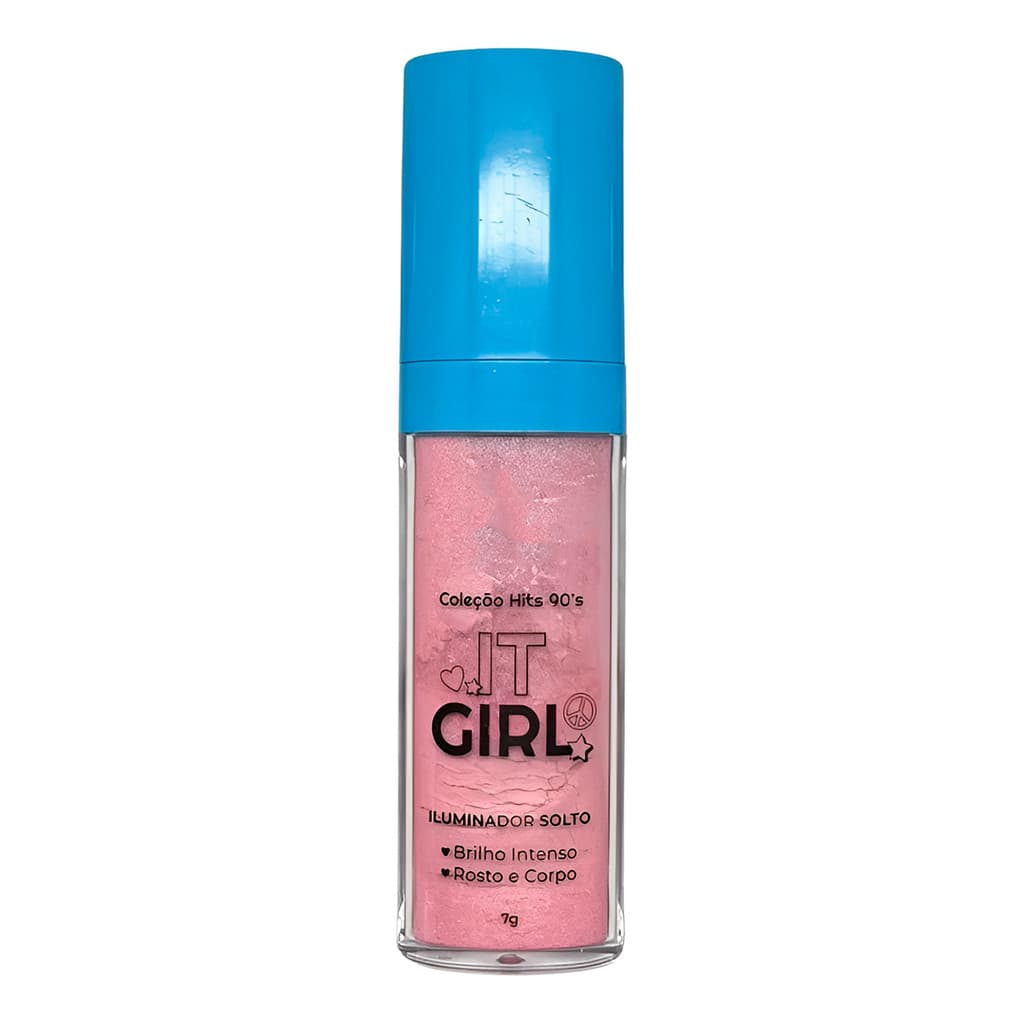 Iluminador Solto Brilho Intenso Glitter Maquiagem Cor:Rosa