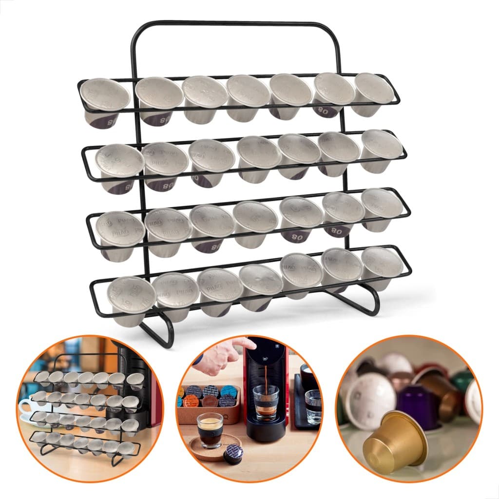 Suporte Para 28 Cápsulas de Café Nespresso Preto - Design Sofisticado e Prático