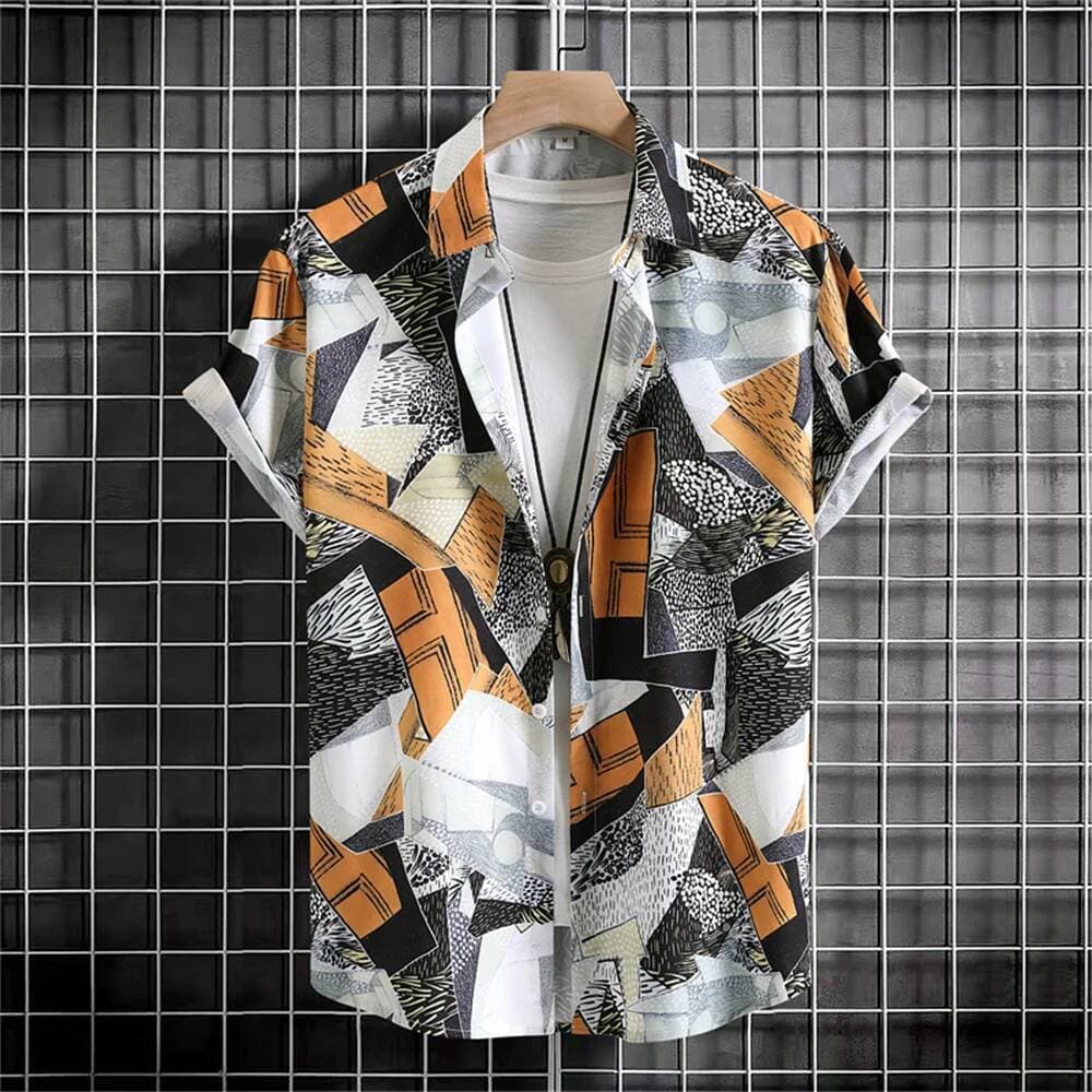 Camisa Masculina De Flor Simples 3d Impressa Topos Moda Solta Oversized Wear Diário Casual Manga Curta Roupas Confortáve