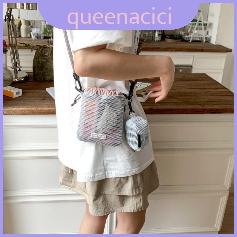 Bolsa Crossbody Elegante De Malha Pequena Com Detalhes Costurados Moda De Rua Para