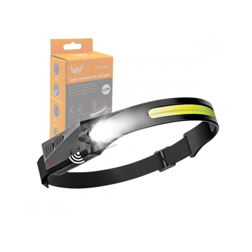 Lanterna de Cabeça Farol Super LED COB com Sensor