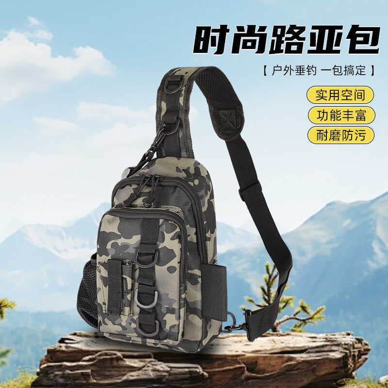 Bolsa de equipamento de pesca, bolsa de peito para pesca, bolsa mensageiro ao ar livre, multifuncional, lazer, viagem, b