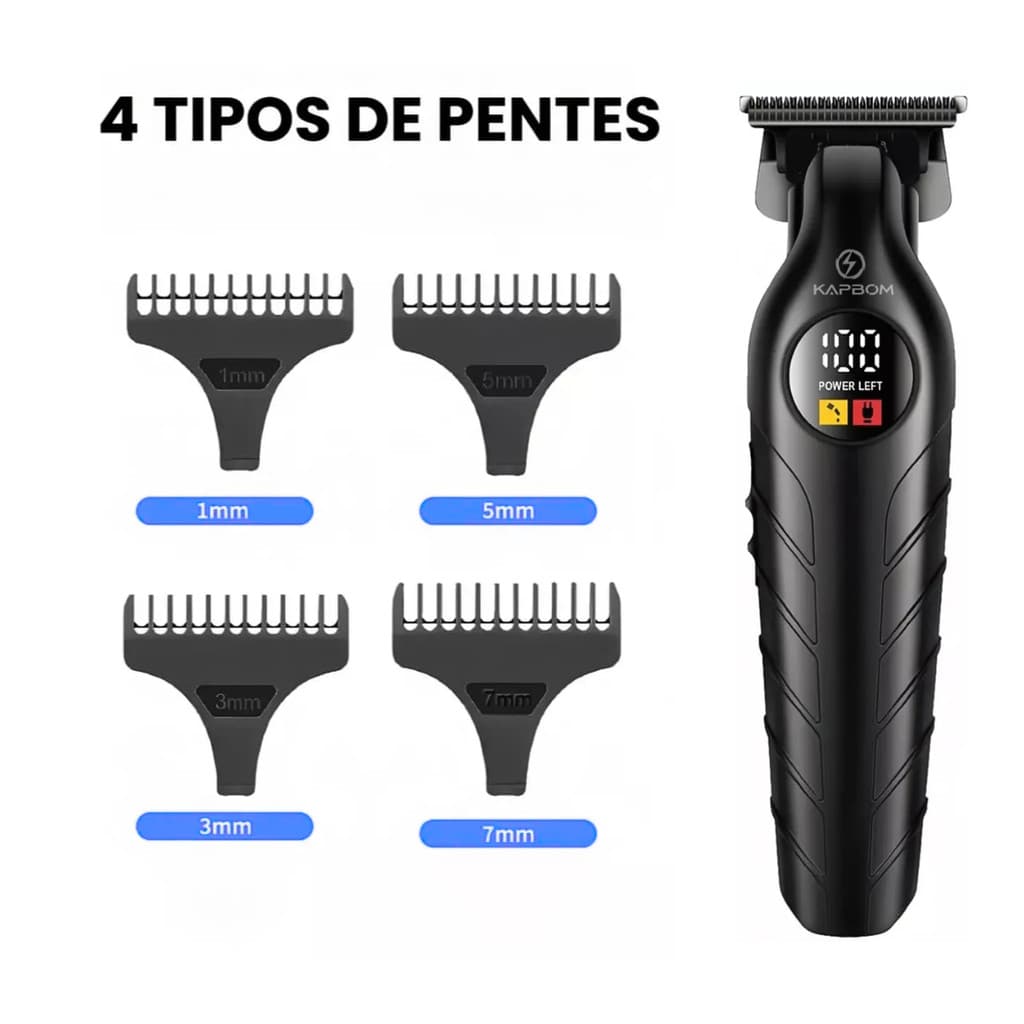 Máquina Aparador de Pêlo e Cabelo Profissional Recarregável com Tela Digital Oferta