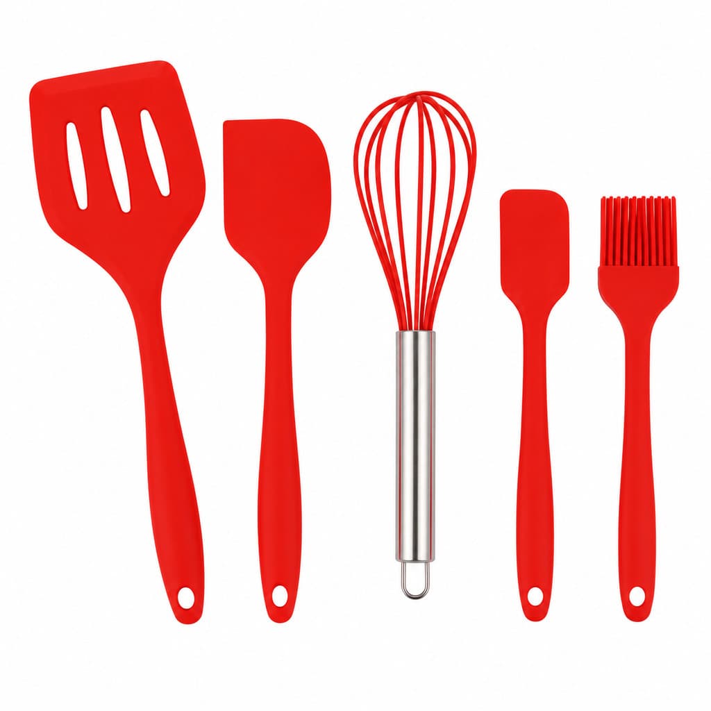 Utensílios de Cozinha Silicone 5 Peças  Resistente ao Calor