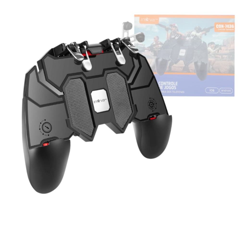 Controle Gamer Manual com Gatilhos Suporte Celular Joystick