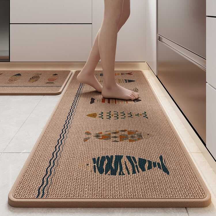 Tapetes de cozinha absorventes de água, absorventes de óleo, Sally, cânhamo, lama de diatomáceas, tapete antiderrapante