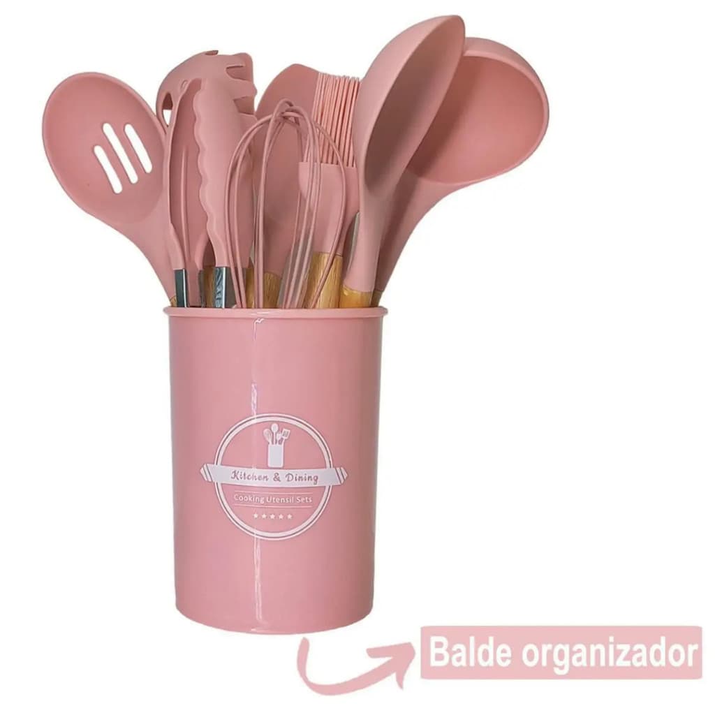ROSA - Conjunto de Utensílios de Cozinha 12 Peças - Silicone