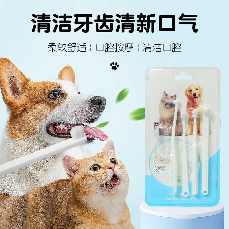 Gato cão limpeza dentes Pet limpeza dentes cão escovação mau hálito escova de dentes conjunto limpeza cálculo Oral