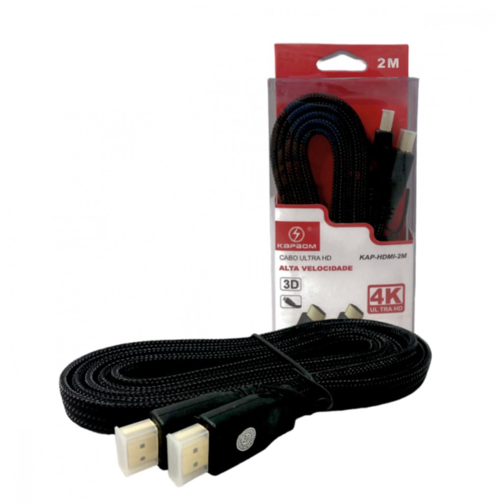 Cabo HDMI 2 Metros 2.0 4K Full HD Alta Velocidade TV Monitor