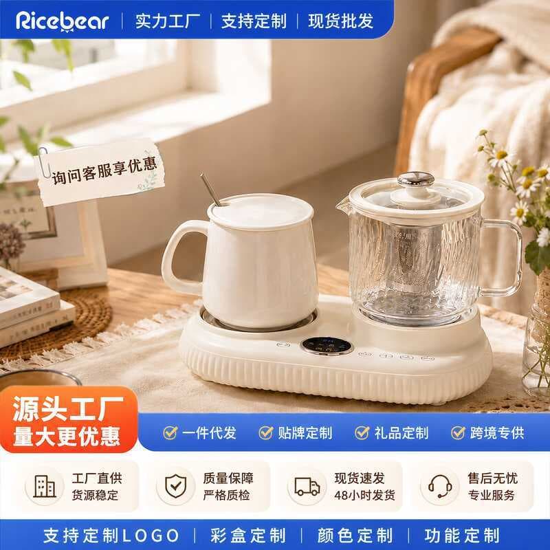 Pote de saúde personalizado multifuncional pequeno doméstico termostato de vidro dividido pote automático cronometragem