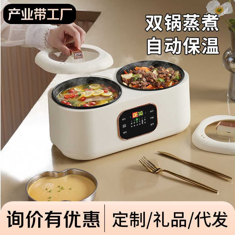 Fritura doméstica Fritar Vapor Integrado Panela de Pato Mandarim Panela Quente Elétrica Dormitório Wok Elétrico Multifun