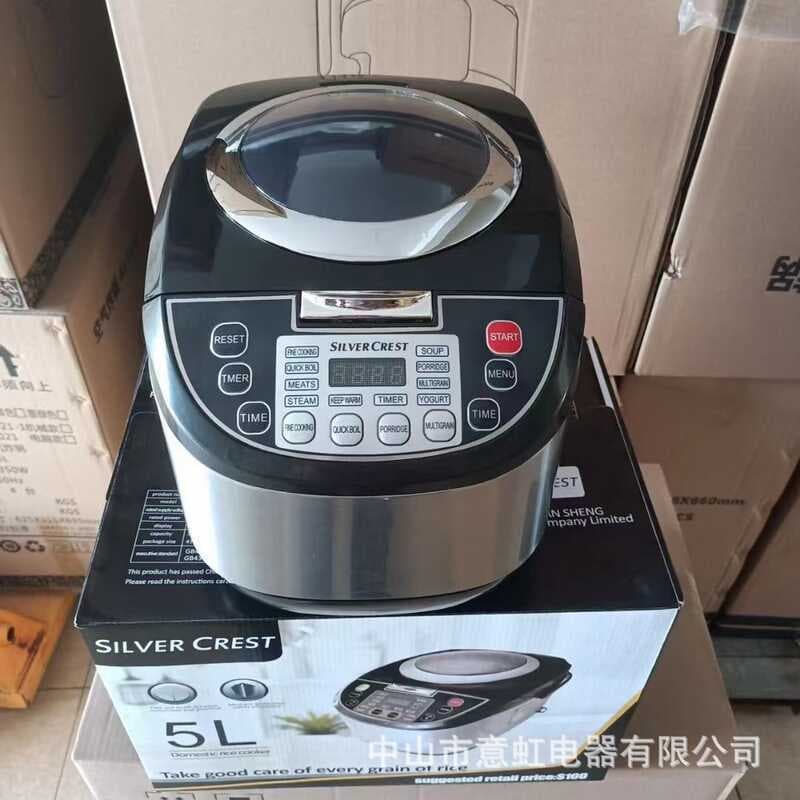 Panela elétrica de arroz inglesa 5L, comercial doméstica, nomeação inteligente, produção de panela de arroz 110 ~ 220V