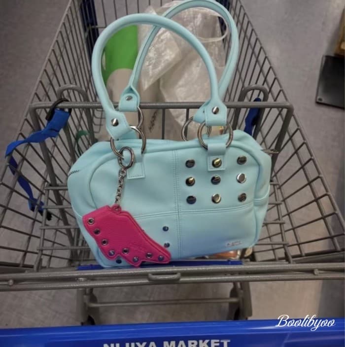 Boolibyoo Rivet Retro Bolsa de torradas de grande capacidade Bolsa de ombro nas axilas