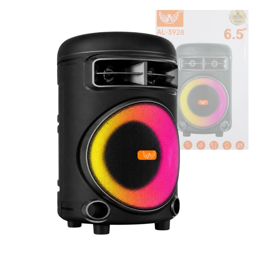 Caixa de Som Bluetooth 120W LED Entrada P2 e P10 Altomex AL-3928
