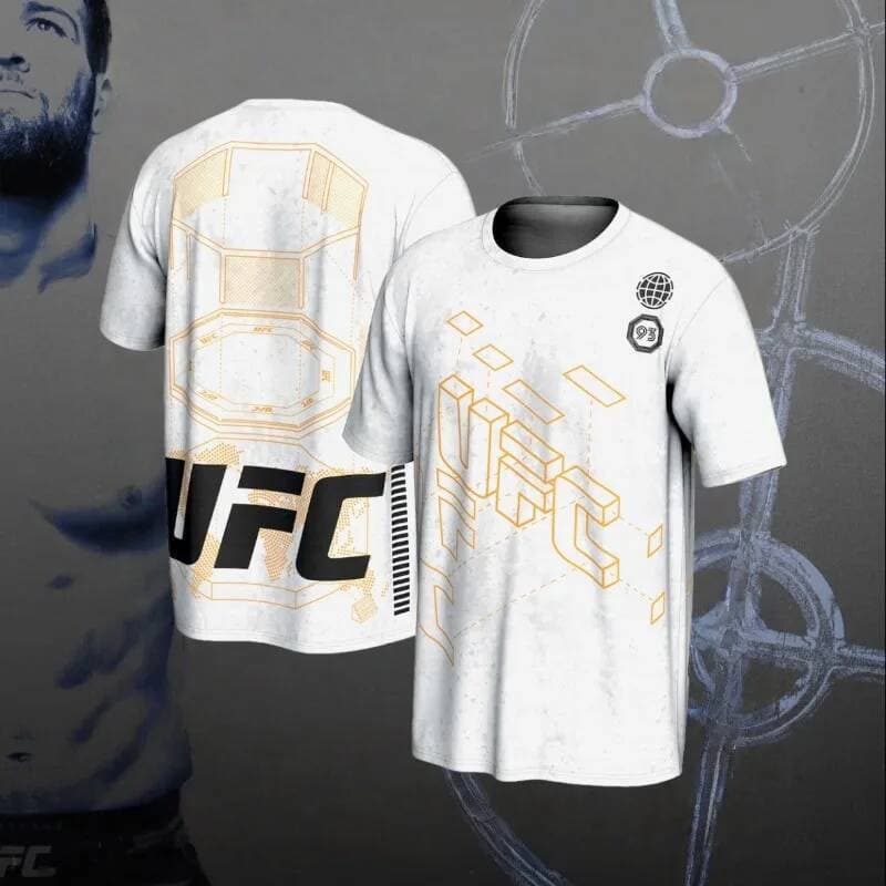 Camiseta Masculina De Treinamento De Boxe UFC , De Manga Curta Neutra Com Estampa 3D De Secagem Rápida Para Academia